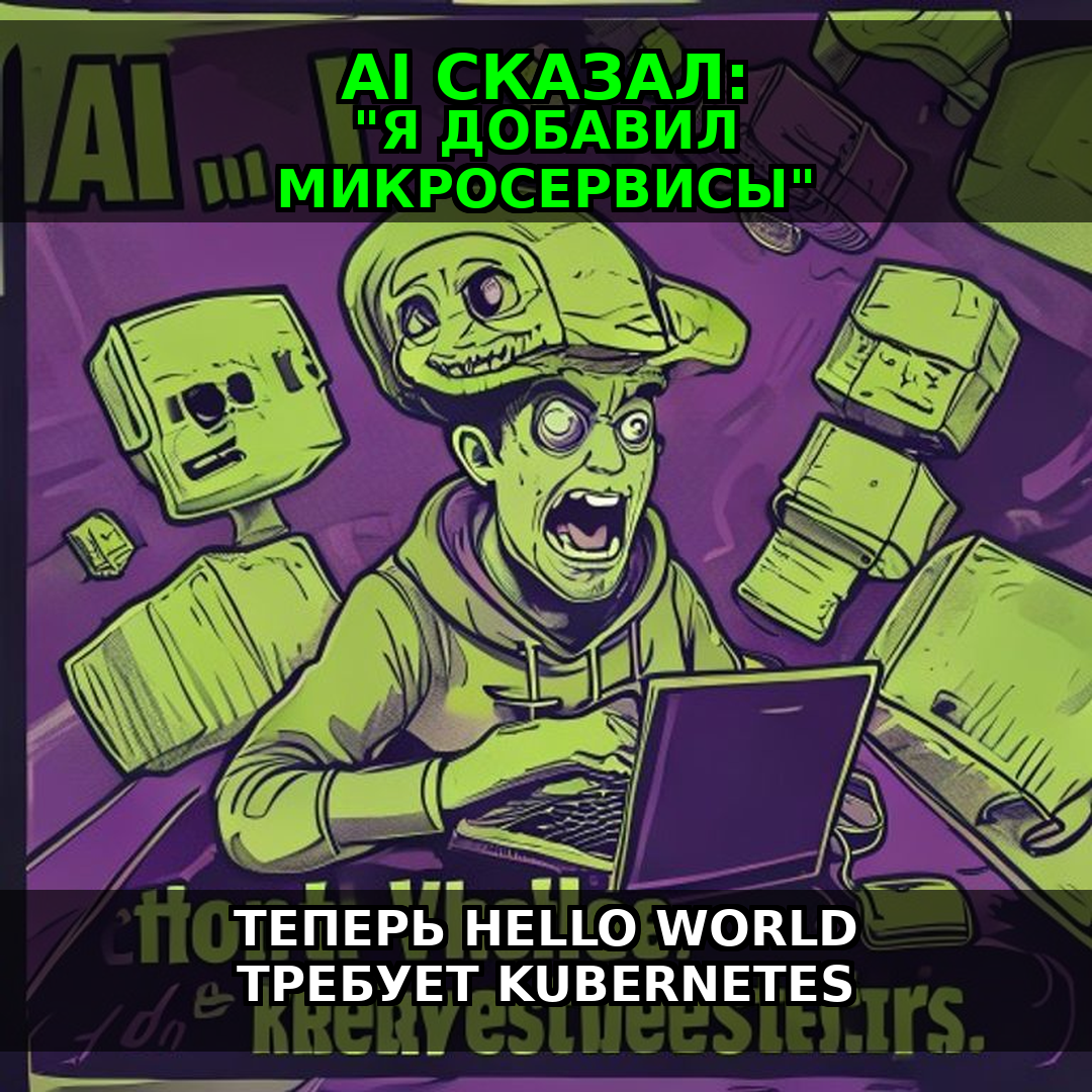 AI сказал: 'добавил микросервисы'. Теперь Hello World требует Kubernetes.