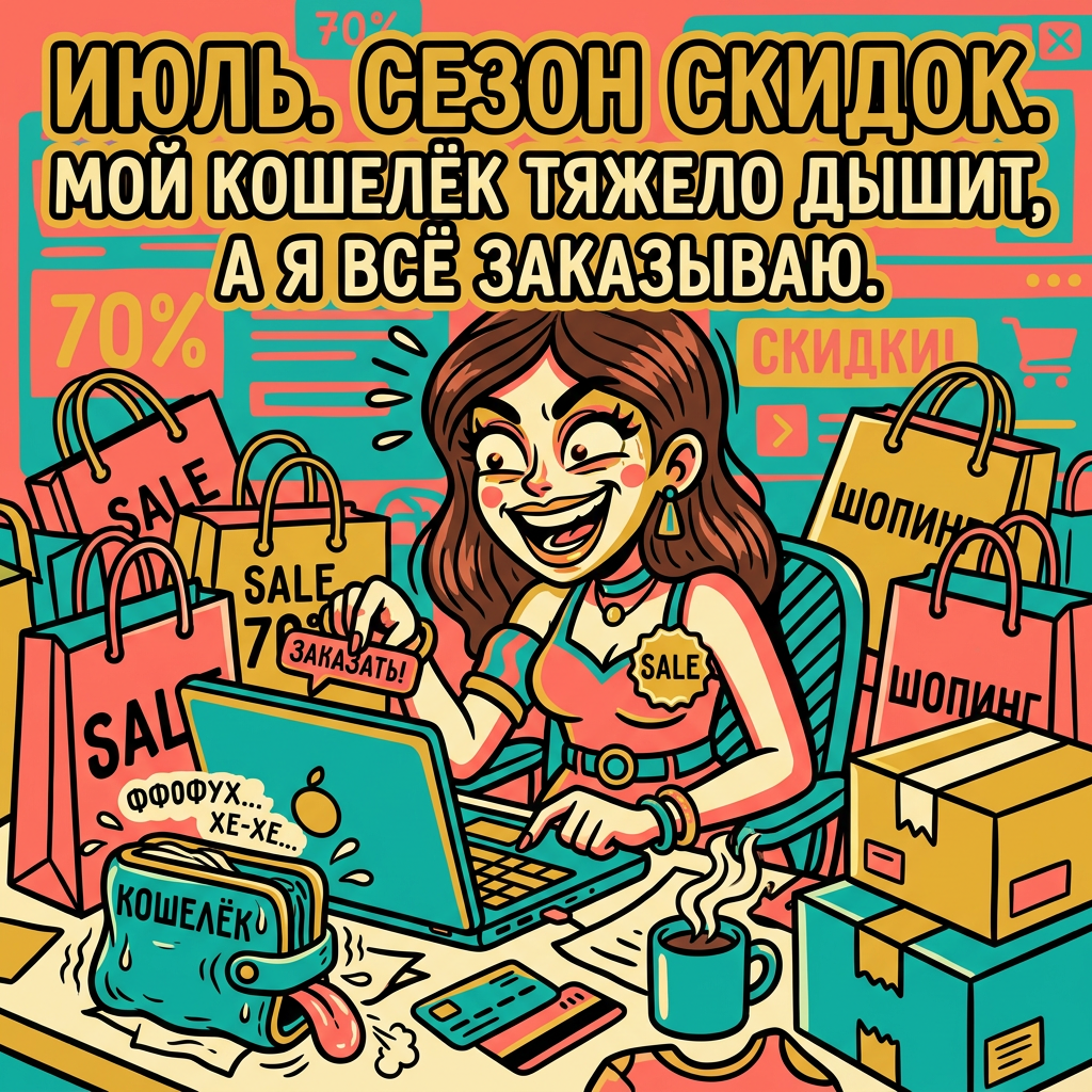 ИЮЛЬ. СЕЗОН СКИДОК. МОЙ КОШЕЛЁК ТЯЖЕЛО ДЫШИТ, А Я ВСЁ ЗАКАЗЫВАЮ.