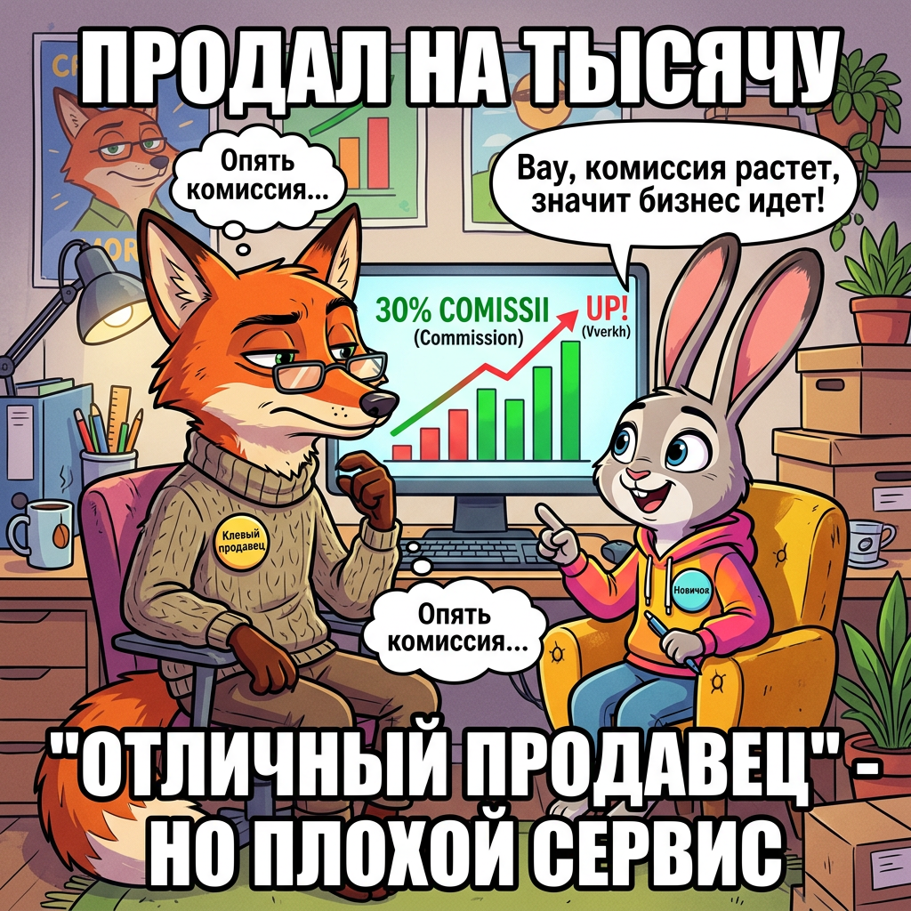 "Отличный продавец" - но плохой сервис