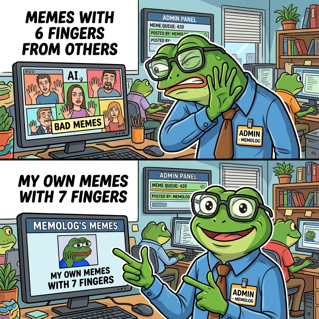 Отклоняю чужие мемы с 6 пальцами. Одобряю свои с 7. Это админская привилегия!