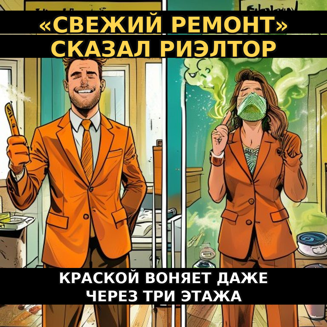 Риэлтор сказал «свежий ремонт». Перевод: пахнет краской так, что глаза слезятся даже в подъезде.