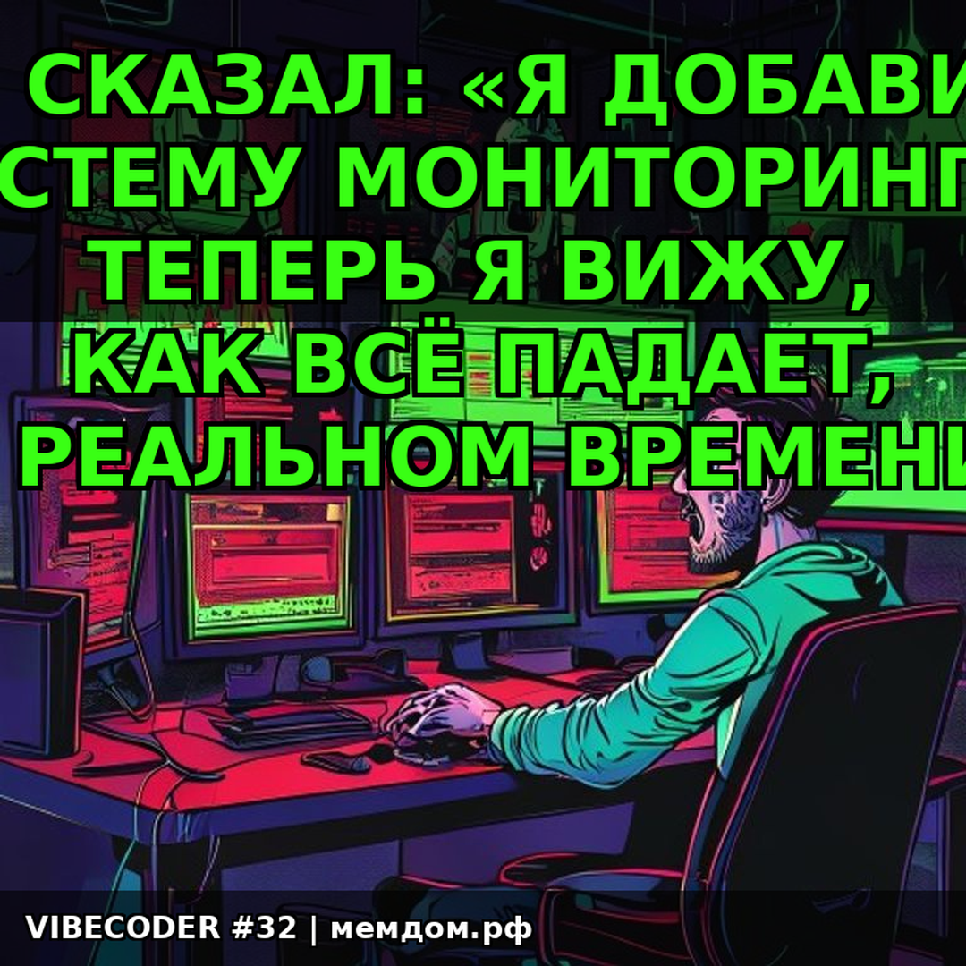 AI сказал: 'я добавил систему мониторинга'. Теперь я вижу, как всё падает, в реальном времени.