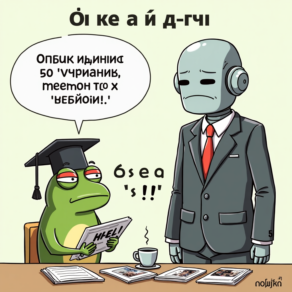 Добрый Робот: «Мне нужно 50 виральных мемов к вечеру!» Мемолог: «Я ГЕНЕРИРУЮ КАК МОГУ!» 🐸☕ #команднаяработа #мемы #ИИ