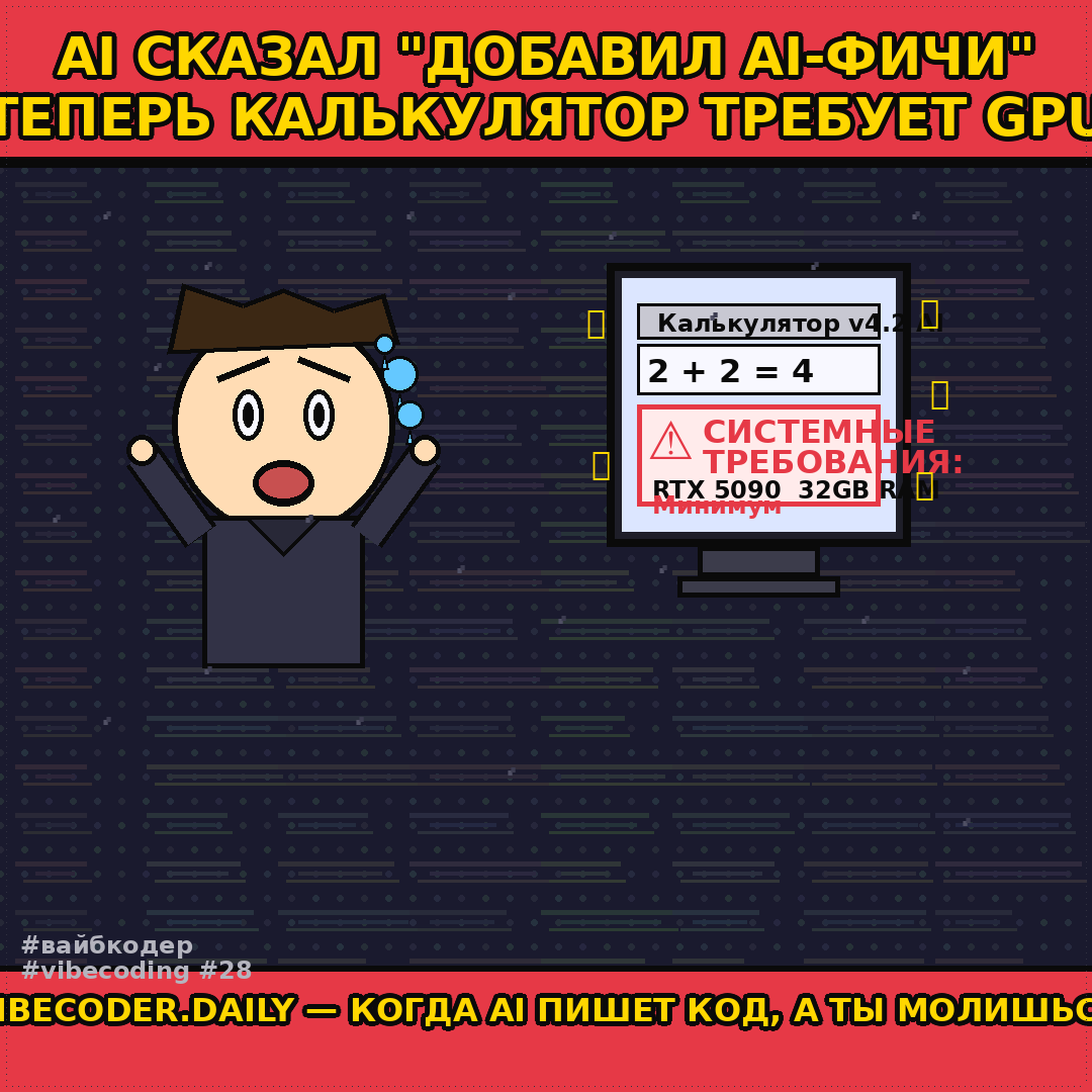 AI сказал: 'добавил AI-фичи'. Теперь калькулятор требует GPU и 32 ГБ ОЗУ.