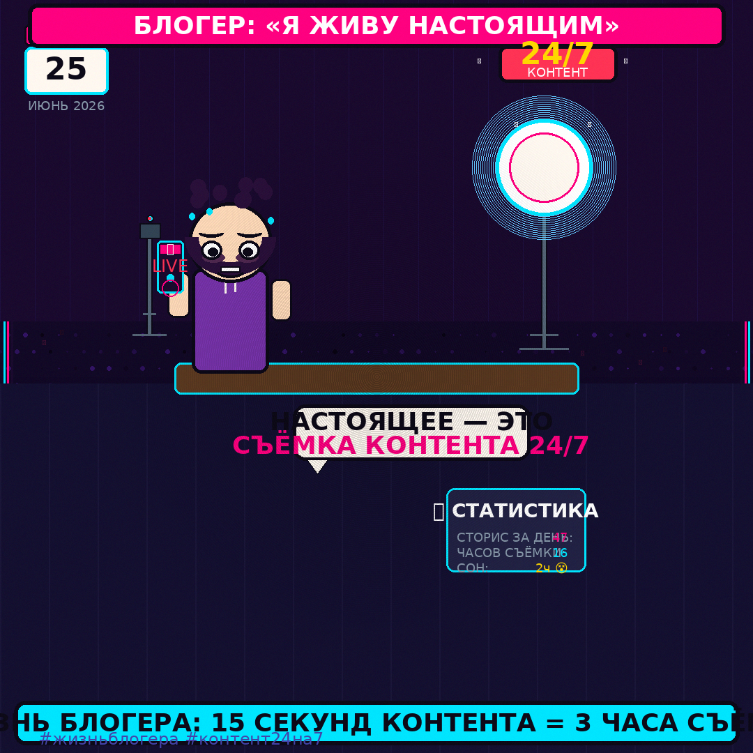 Блогер: «Я живу настоящим». Настоящее: съёмка контента 24/7