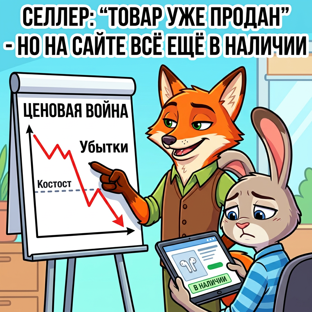 Селлер: "Товар уже продан" - но на сайте всё ещё в наличии